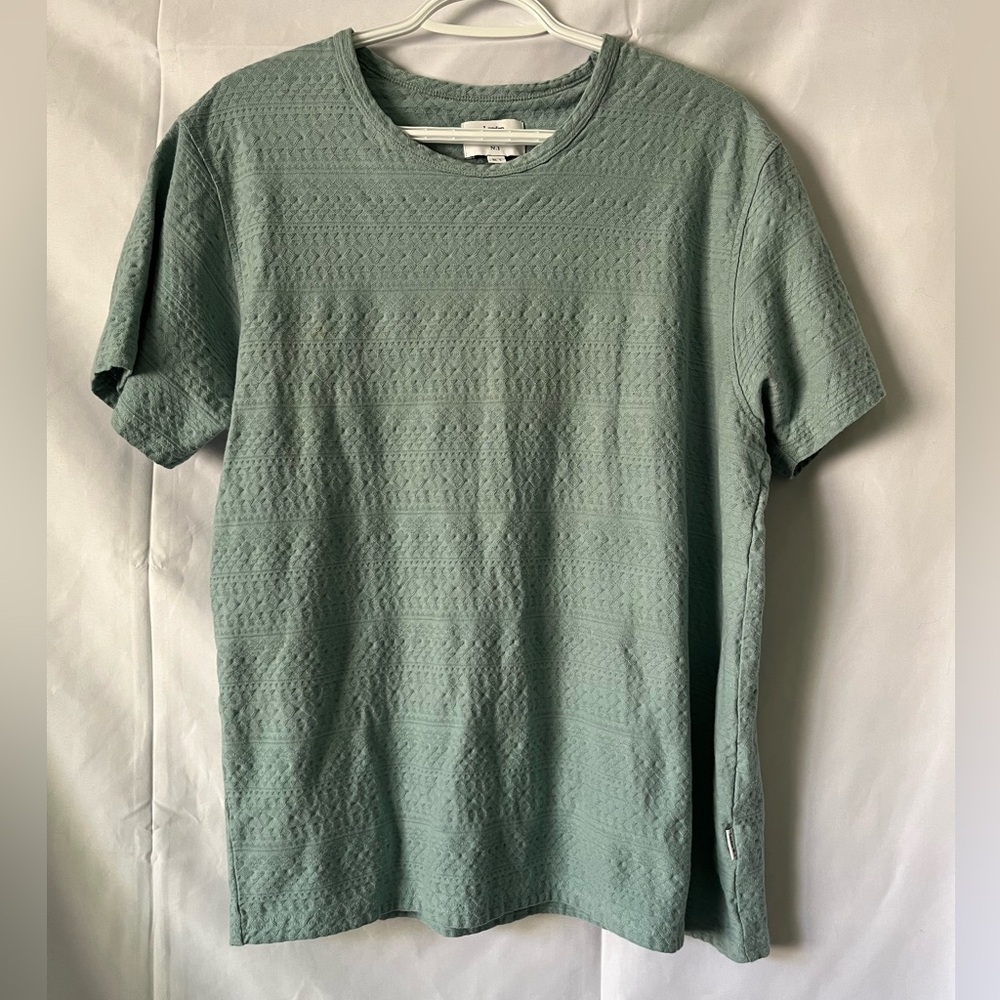 Peter Werth Sage Green Textured Jacquard Tee M